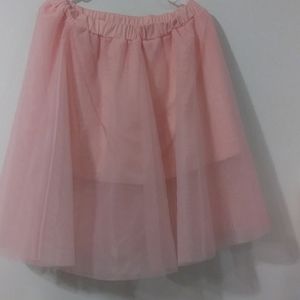 🔥Sale🔥Light pink women's tulle lined midi skirt.